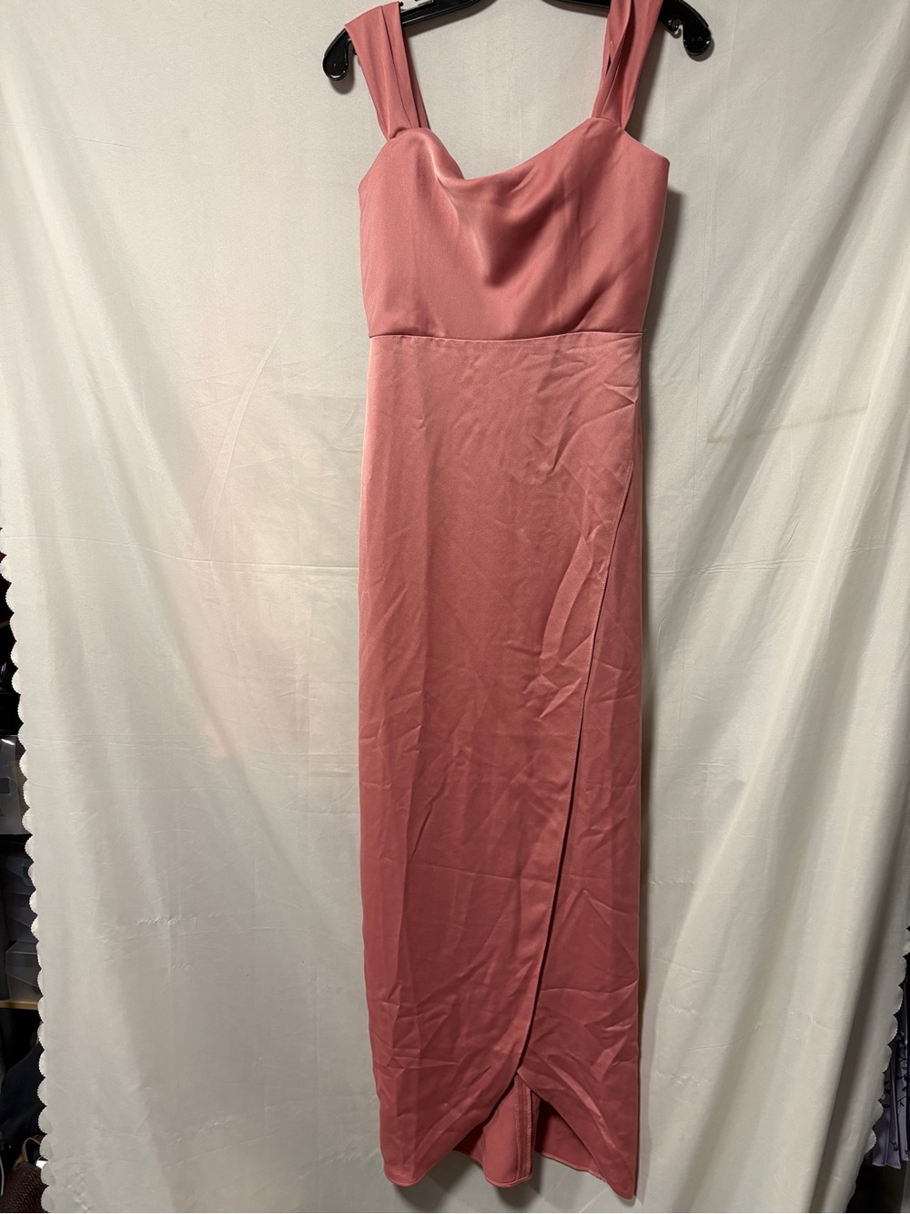 Anthropologie B.HLDN Pink Satin Maxi Dress Size 6